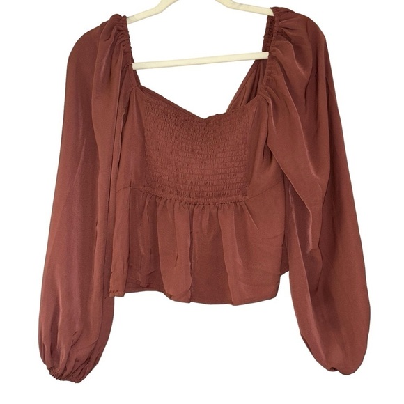 Abercrombie & Fitch Rust Cottagecore Prarie Bohemian Peasant Top Women’s M - Picture 3 of 13